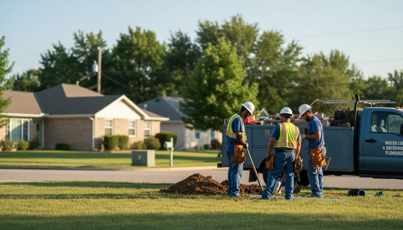 Residential water line and bathroom plumbing service in Emory, TX